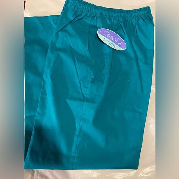 🔥Carols Scrubs Ladies Teal Blue Green Bottom only Size Large Drawstring pants - Picture 4 of 13